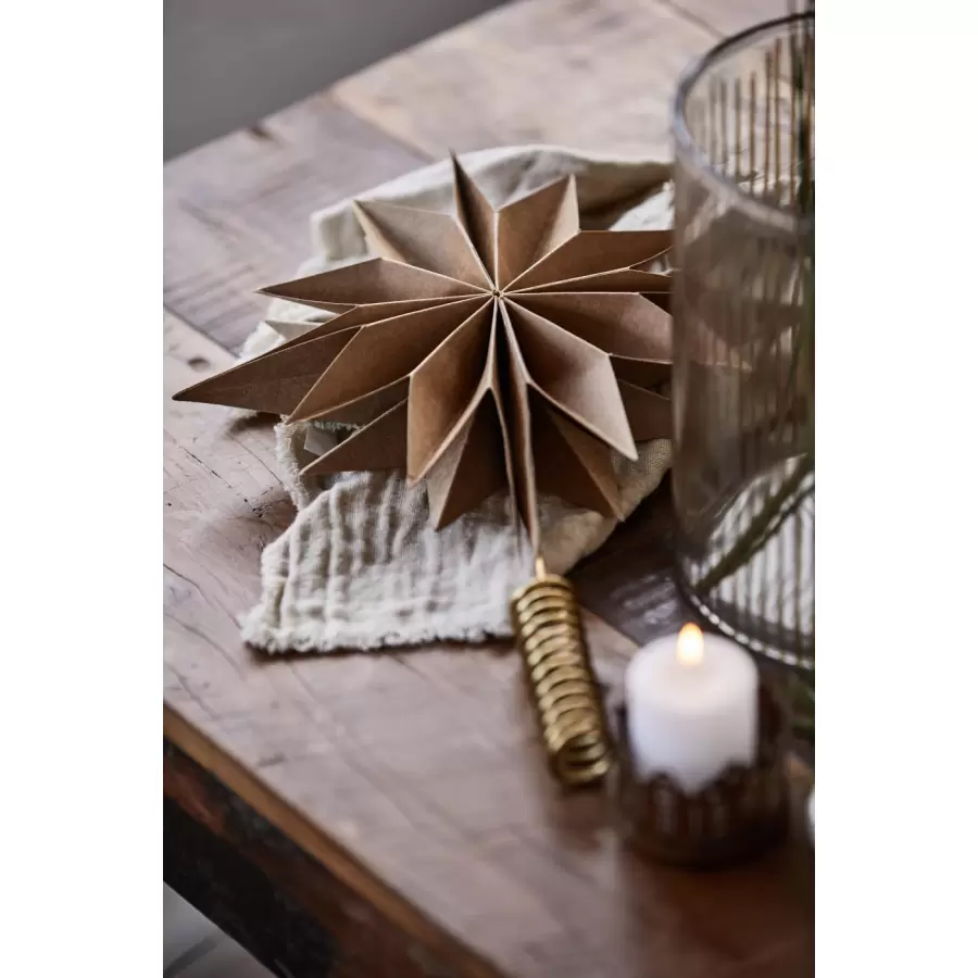 Ib Laursen - Topstjerne natur m/messingfarvet holder Stella D: 5 Ø: 25