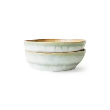 HK living - 2 stk. 70s ceramics: pasta- eller salatskåle, petal HK living - 2 stk. 70s ceramics: pasta- eller salatskåle, petal