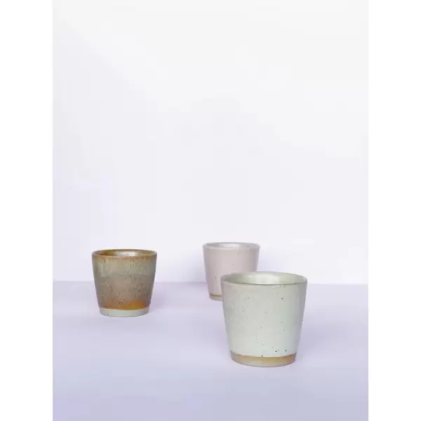 Bornholms Keramikfabrik - 3 stk. i sampak Ø-kopper  Moods Collection, Old rose, Creamy white, Sand