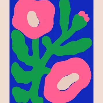 The Poster Club -  Pink Poppies - 30 x 40 cm