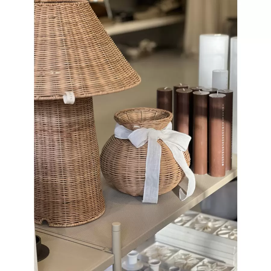 Jou Quilts - Jou Rattan gulvlampe - ca. 60 cm. høj Ø 40 uden fatning og ledning