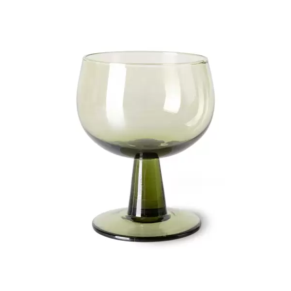 HK living - The emeralds: wine glass low, olive green (set of 4)