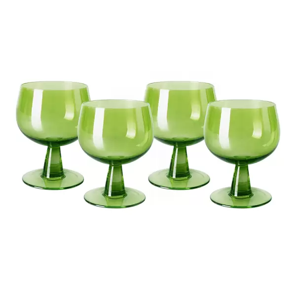 HK living - Sæt med 4 glas The emeralds: vinglas, lave, lime green HK living - Sæt med 4 glas The emeralds: vinglas, lave, lime green