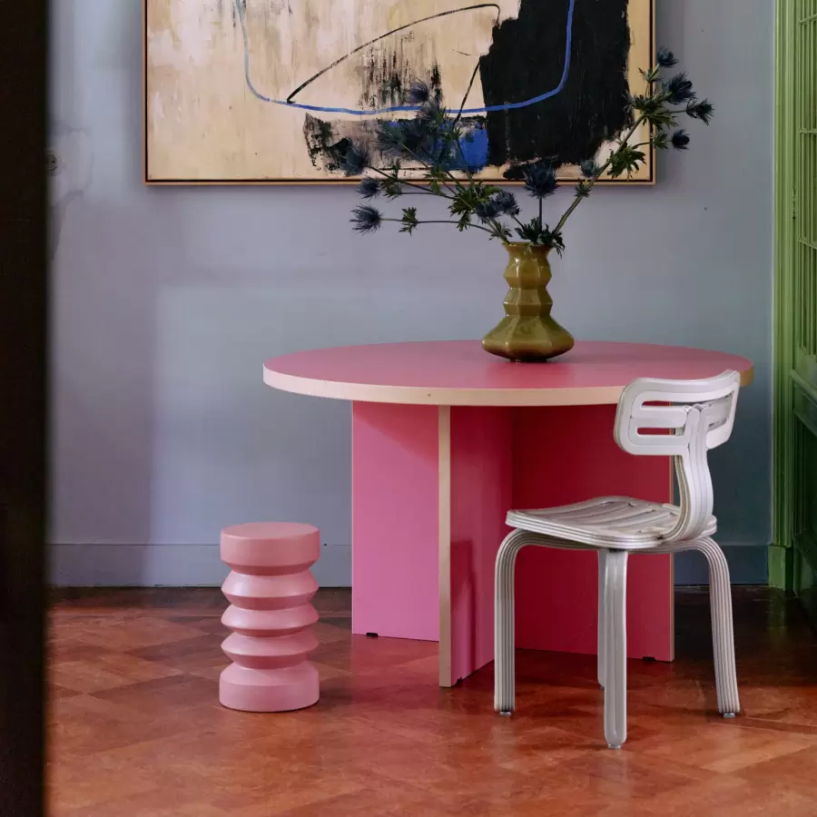 HK living - Stoneware side table, pink