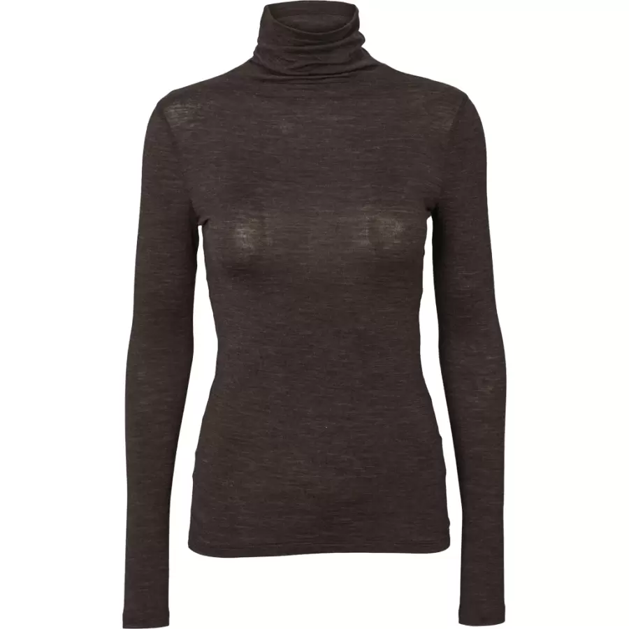 Basic Apparel - Rinja T-Neck, Chocolate Torte