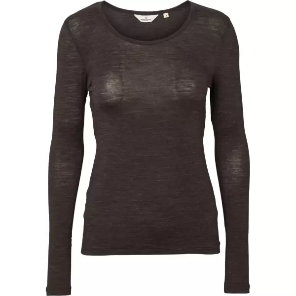 Basic Apparel - Rinja Langærmet Tee, chokolade