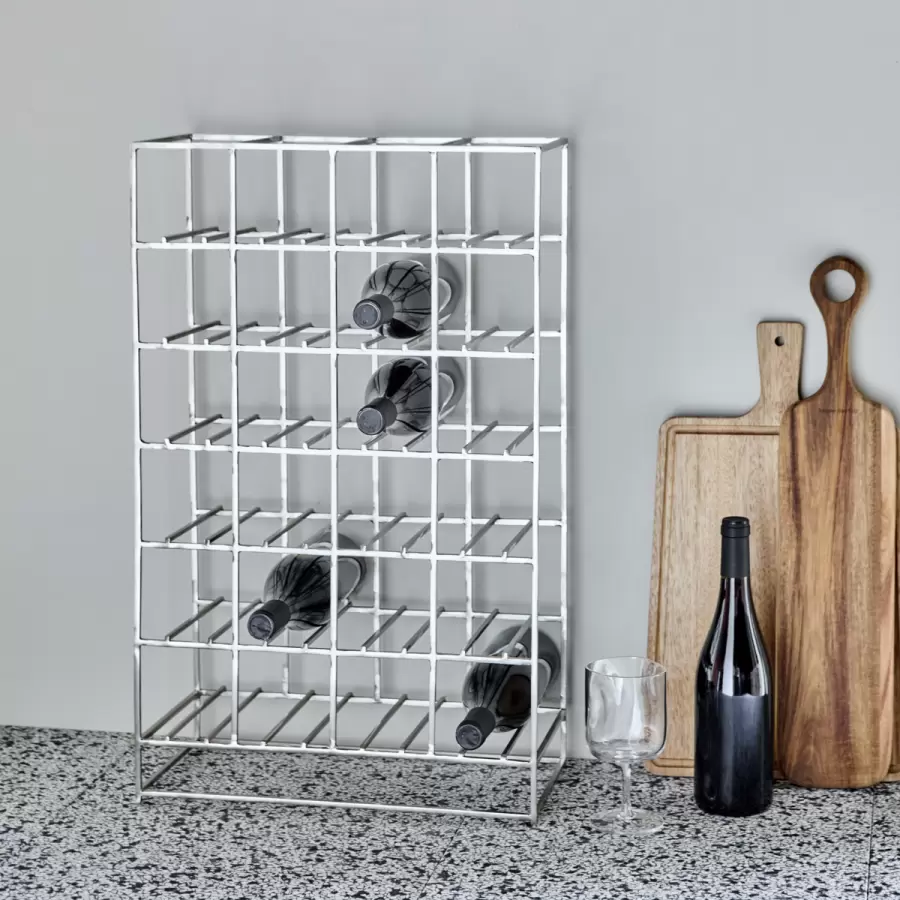 House Doctor - Vinreol, Wine Rack, silverfinish