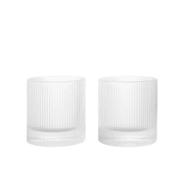 ferm LIVING - 2 stk. Ripple Tumbler Glas, Klar