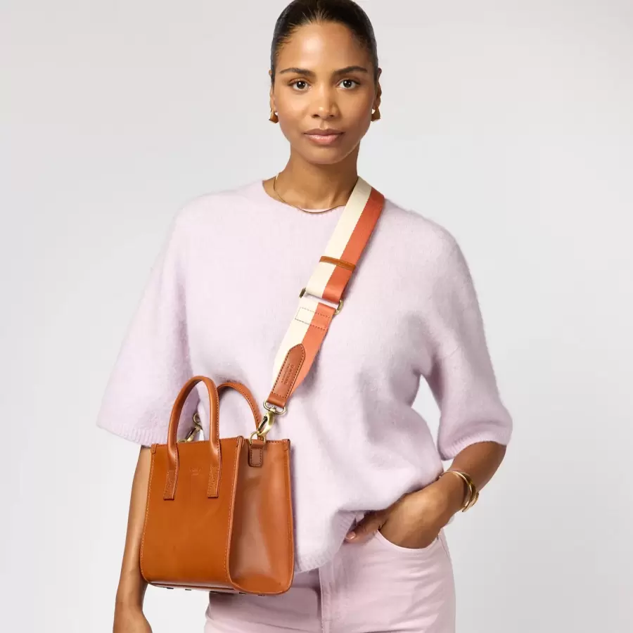 O My Bag - Jackie Midi + Leather Strap - Cognac