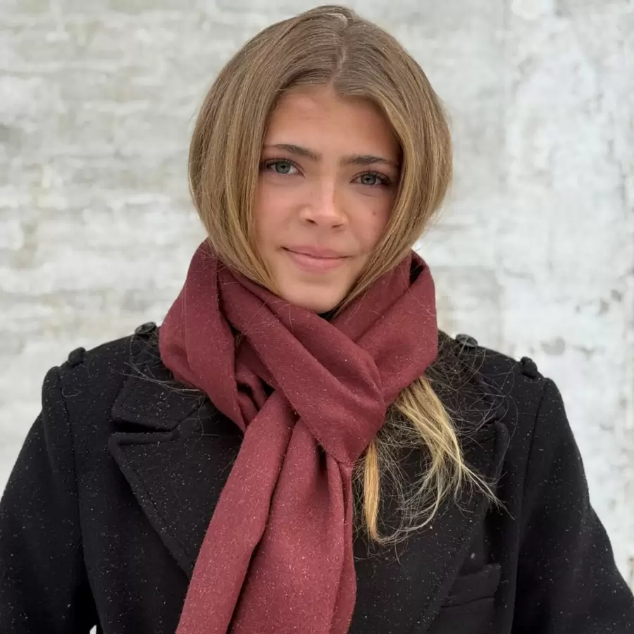 Silkeborg Uldspinderi - Lima Tørklæde Baby Alpaca, Beetroot 30*200