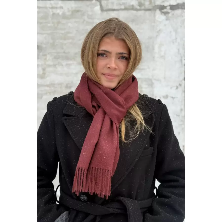 Silkeborg Uldspinderi - Lima Tørklæde Baby Alpaca, Beetroot 30*200