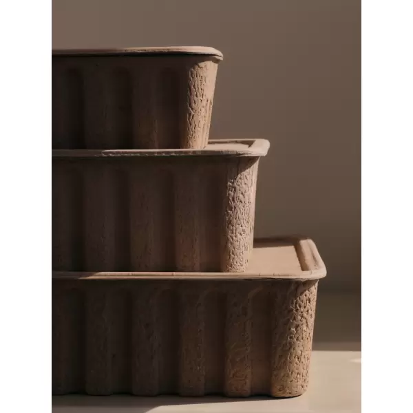 ferm LIVING - 2 stk. Paper Pulp Box, Beige Extra Large - HENT selv vare ferm LIVING - 2 stk. Paper Pulp Box, Beige Extra Large - HENT selv vare