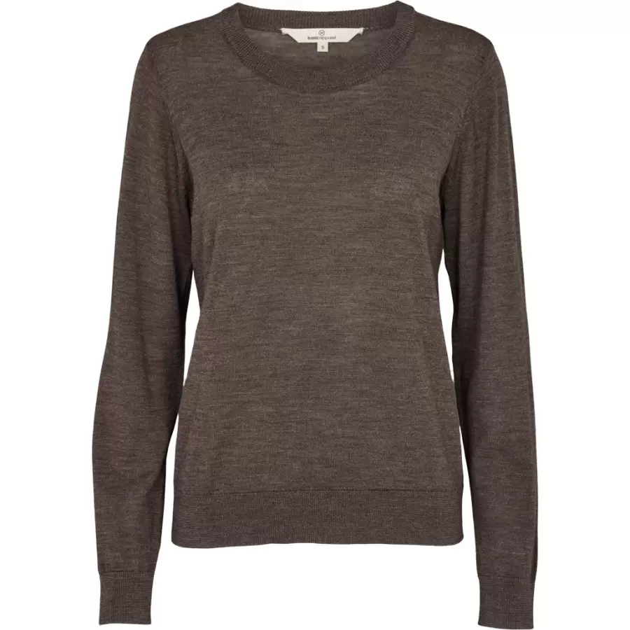 Basic Apparel - Vera merino sweater, brun melange