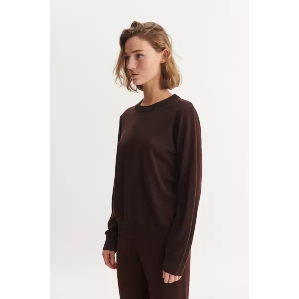 Basic Apparel - Vera merino sweater, brun melange