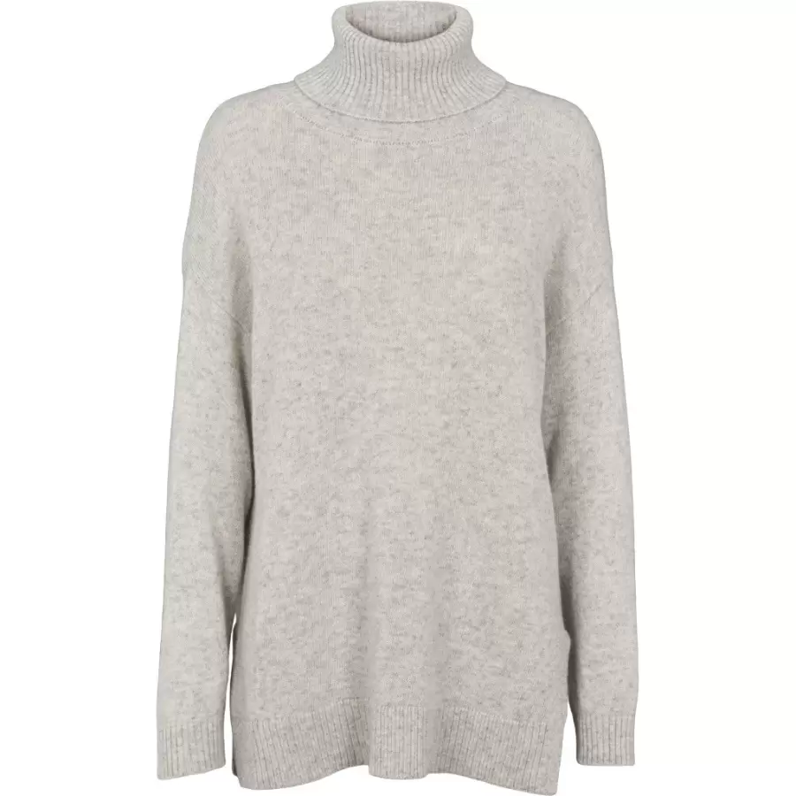 Basic Apparel - Line T-Neck lysgrå