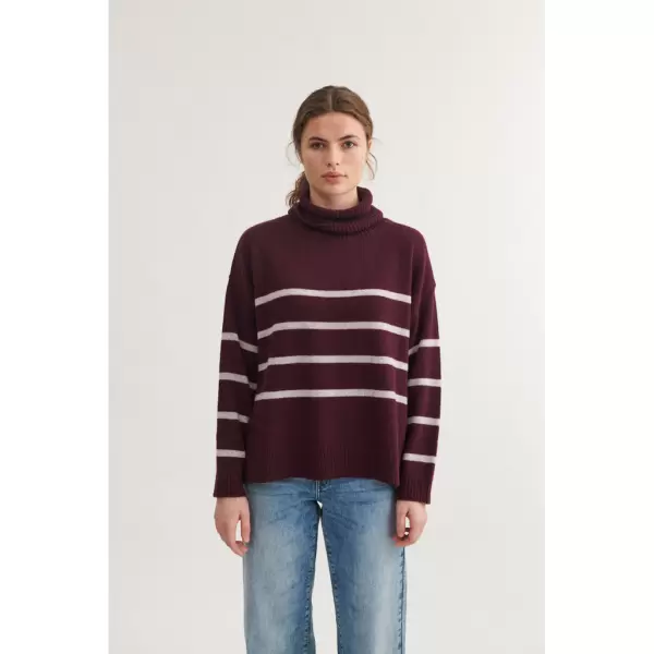 Basic Apparel - Lise sweater, stribet rullekrave strik