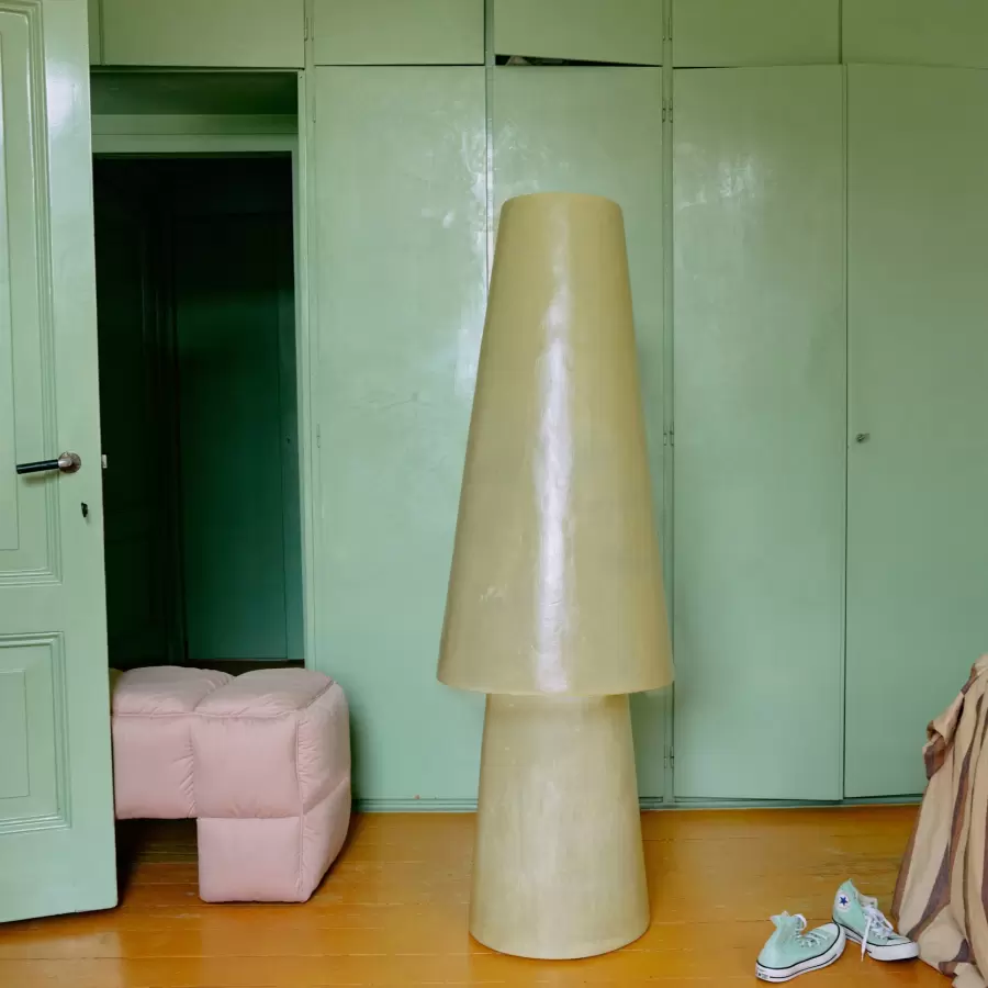 HK living - Glassfiber gulvlampe, soft green, Hent-selv vare