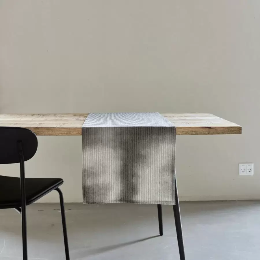 House Doctor - Bordløber Block, Sand/Sort 140*40