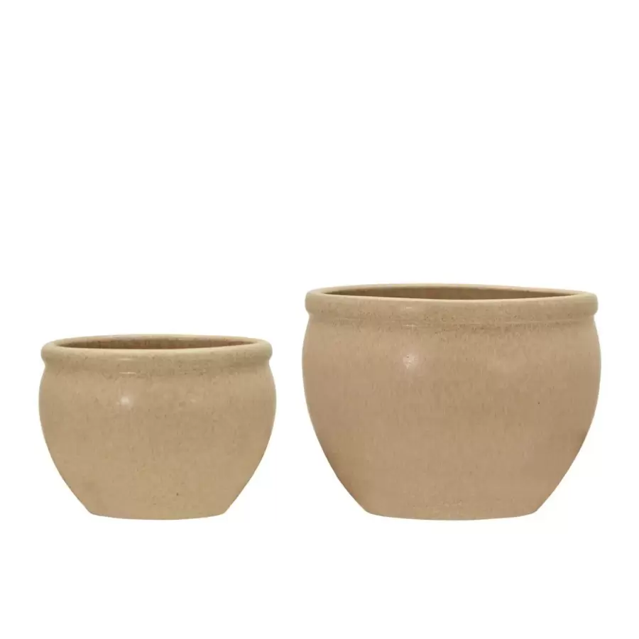 House Doctor - 2 Urtepotter i sæt Vale, Beige - Hent selv
