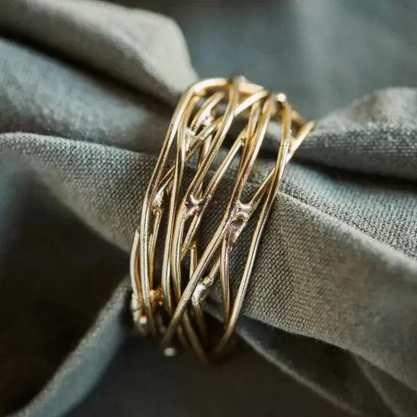 House Doctor - 4 Servietringe i sampak, Gylden