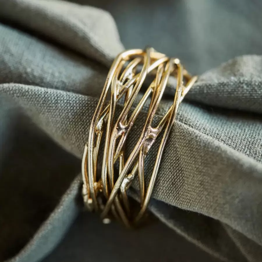 House Doctor - 4 Servietringe i sampak, Gylden