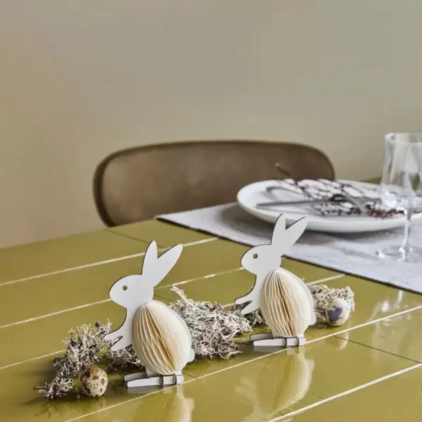 House Doctor - 2 Stående Påskeharer, Off-White