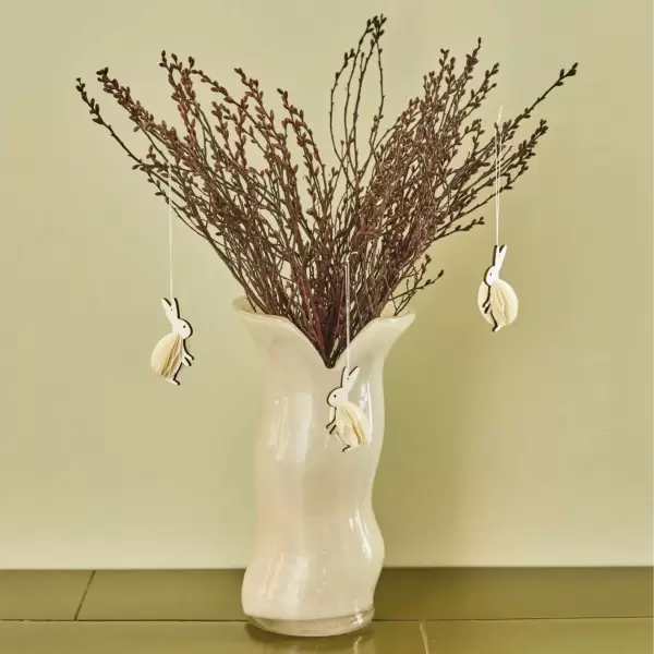 House Doctor - 6 Hængende Påskeharer, Off-White