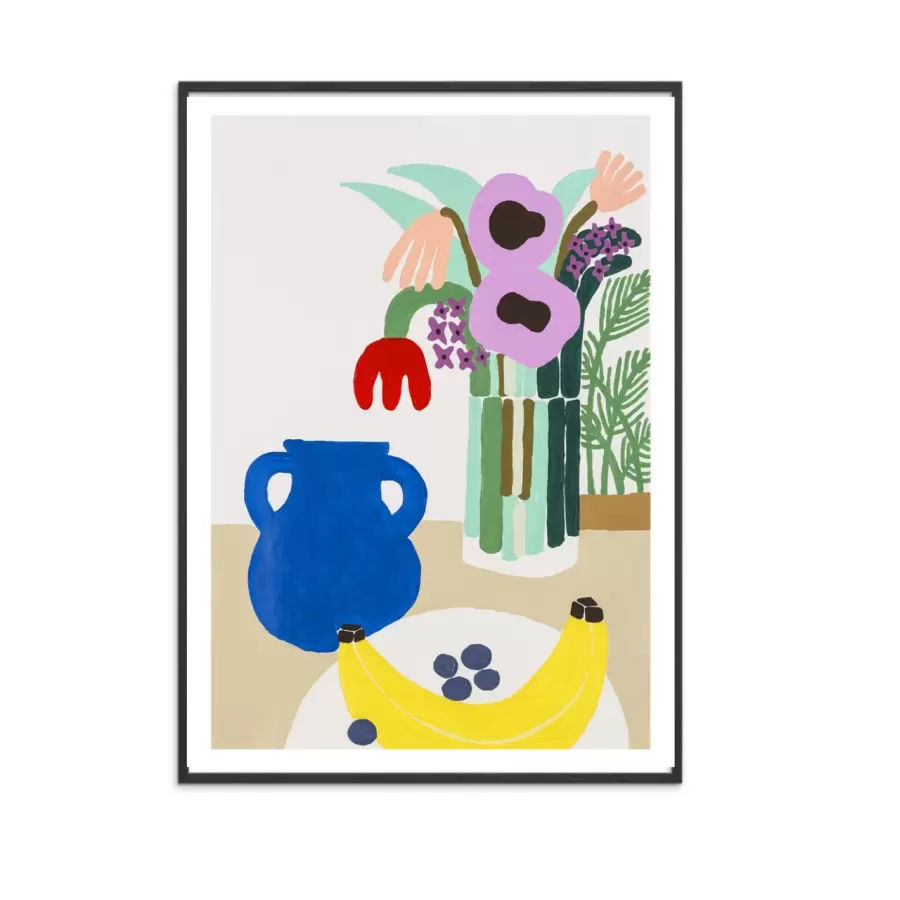 The Poster Club - Blueberries and Banana inkl. ramme, 30*40 cm.