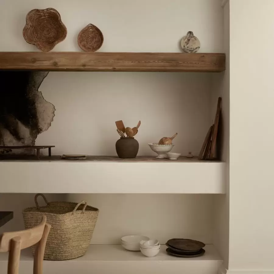 TineK Home - Deko-skål, rustikt håndlavet keramik, D12 cm, hvid