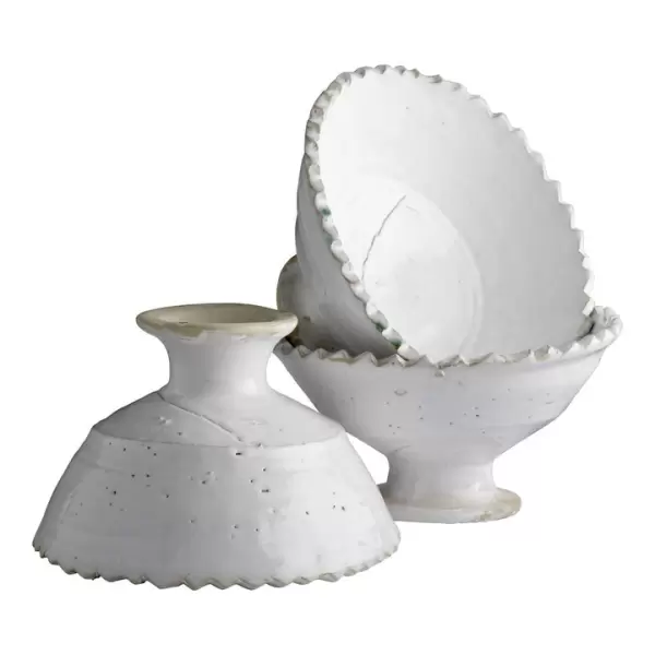 TineK Home -  Opsats, rustikt håndlavet keramik, D22/H15cm, hvid