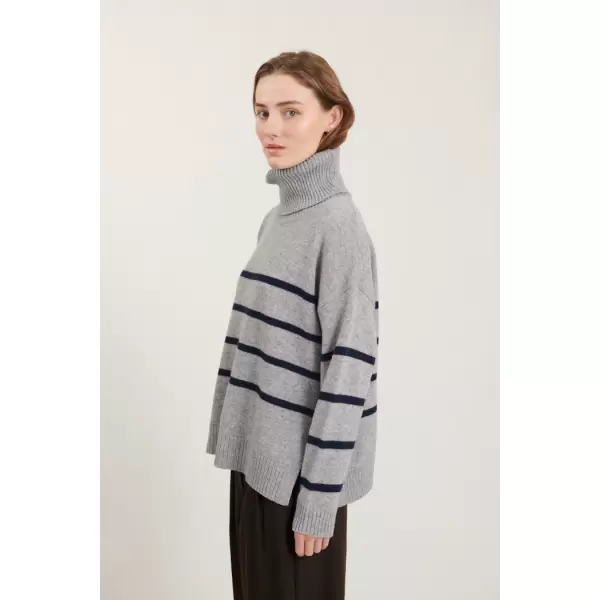 Basic Apparel - Lise stribet rullekrave strik sweater