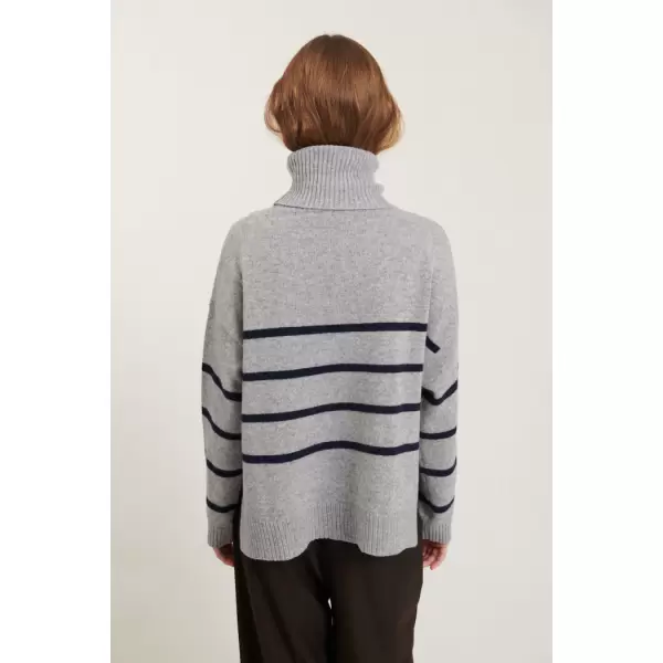 Basic Apparel - Lise stribet rullekrave strik sweater