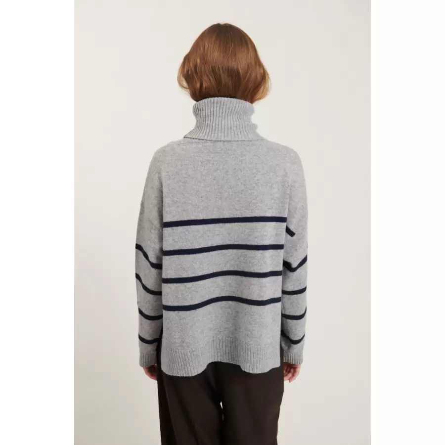 Basic Apparel - Lise stribet rullekrave strik sweater