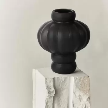 Louise Roe - Ceramic Balloon Vase #08, Ink Black