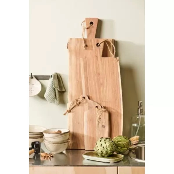 Ib Laursen -  Skærebræt m/jutereb uens kanter akacietræ UNIKA