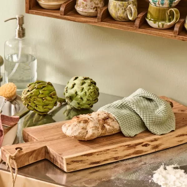 Ib Laursen -  Skærebræt m/jutereb uens kanter akacietræ UNIKA