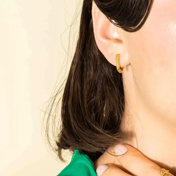 House of Vincent - Øreringe Riddle hoop, forgyldt