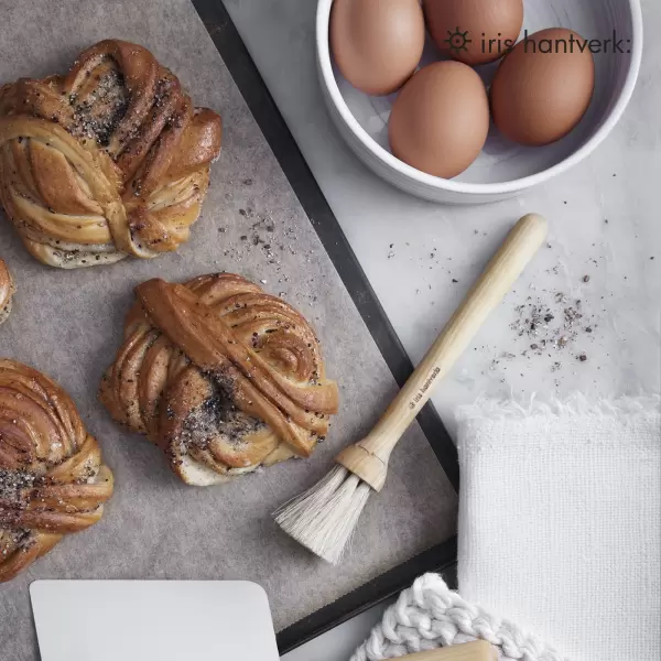 Iris Hantverk - Bagepensel Rund, Olieret Birk/Hestehår