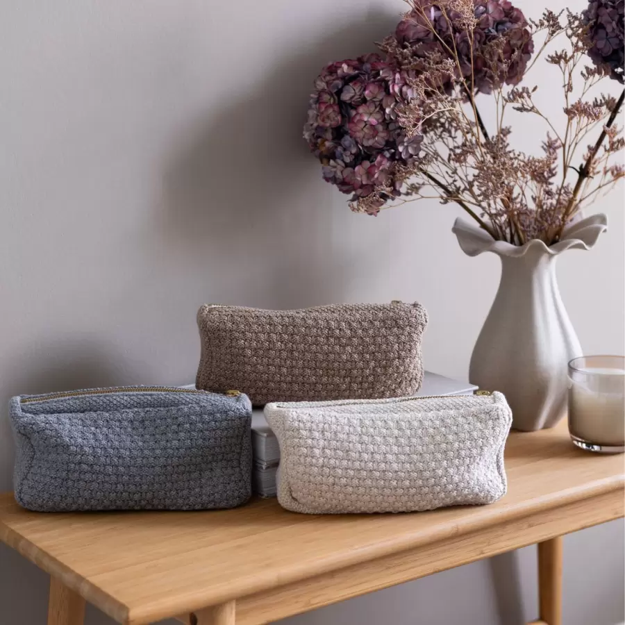 By LOHN - Strikket Clutch Petra, Med. Grey Melange
