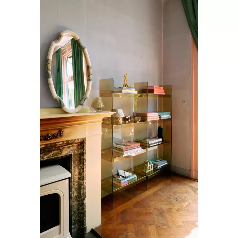 HK living - Reol Acrylic Cabinet, Olive Green - Hent selv