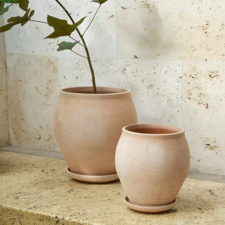 Bergs Potter - Ø:26 Delphi Uglaseret, Rosa - Hent selv