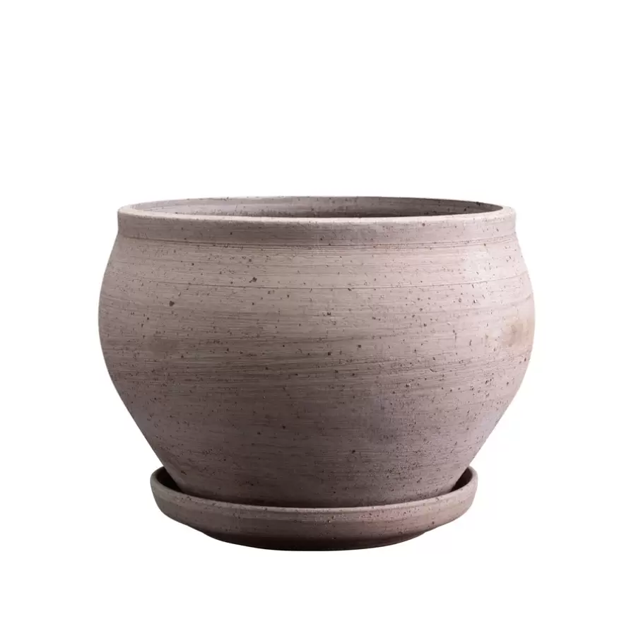 Bergs Potter - Ø:24 Delphi Low Uglaseret, Grå - Hent selv