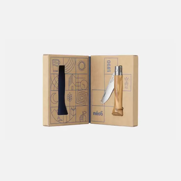 Opinel/Gourmet Supply - Foldekniv Néo 6 Opiflex, Oliventræ