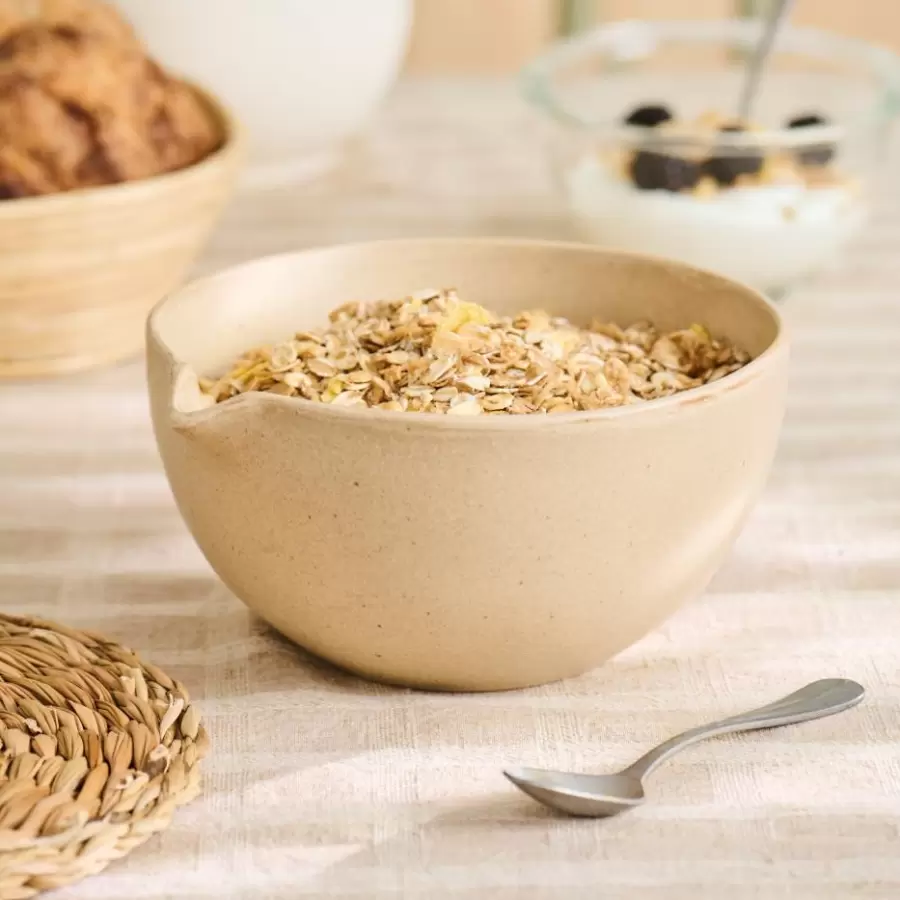 Ib Laursen -  Skål m/hældetud Stone sandfarvet