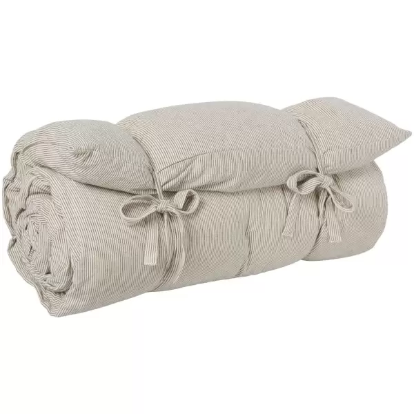 Ib Laursen - Madras Lina natur m/sorte tynde striber Ib Laursen - Madras Lina natur m/sorte tynde striber