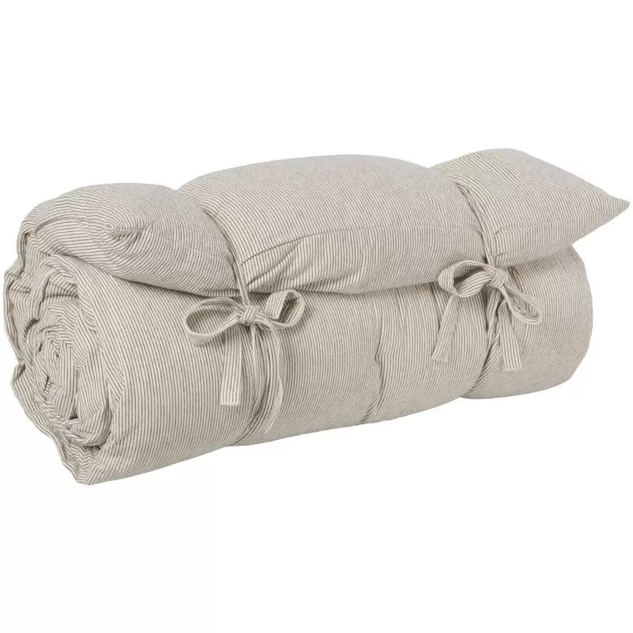 Ib Laursen -  Madras Lina Natur/Tynde sorte striber 70*190