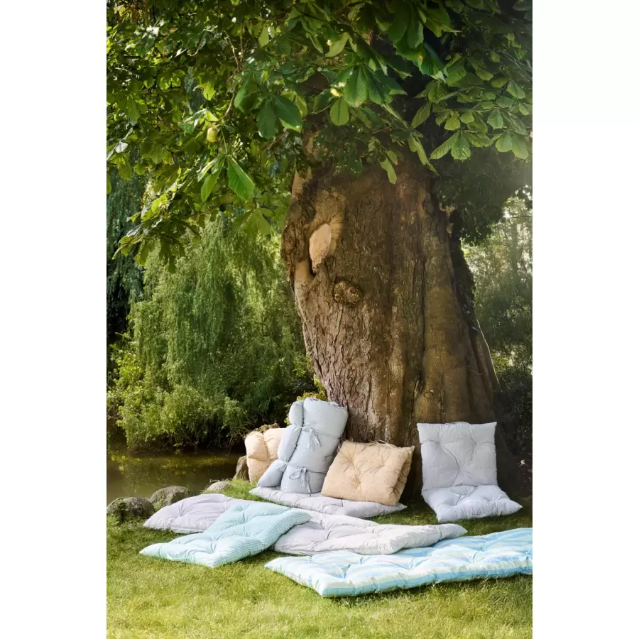 Ib Laursen -  Madras Lina Natur/Tynde sorte striber 70*190