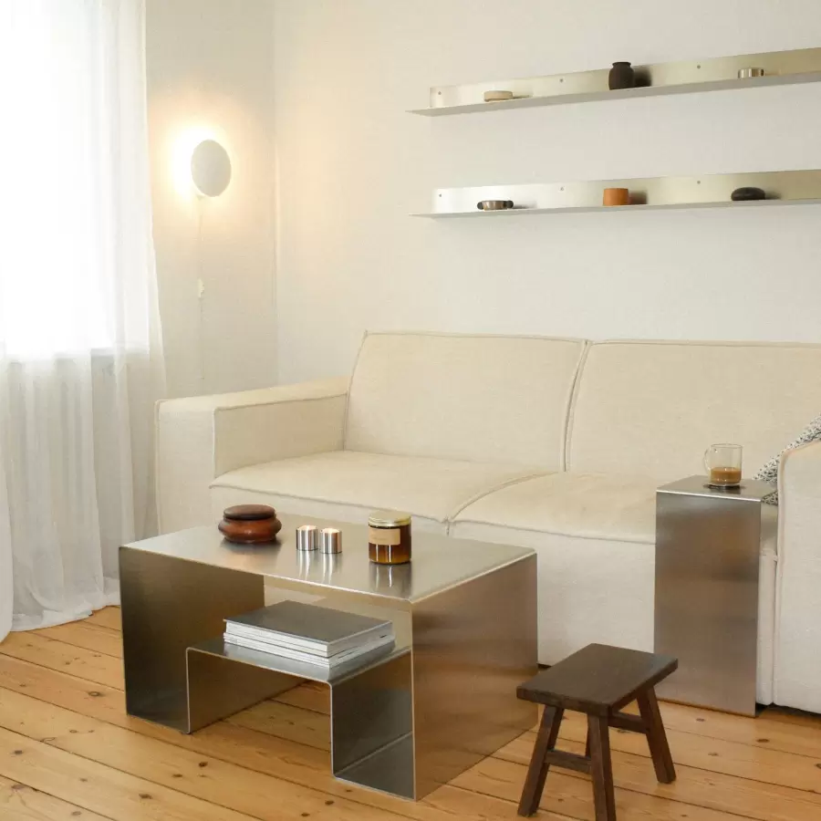 Acier Studio - Uppsala Sofabord, børstet rustfri stål