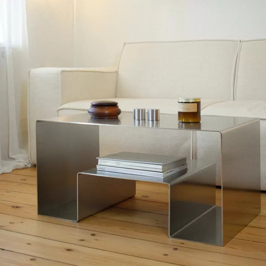 Acier Studio - Uppsala Sofabord, børstet rustfri stål
