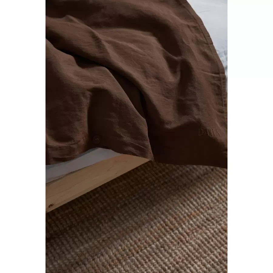 Dawn Designs - Hør/bomulds dynebetræk (140x200), Chocolate